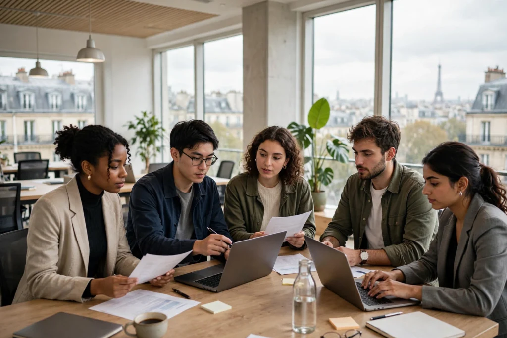 Professionals working in a modern Paris office — jobs in France 2026